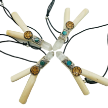 Kuripe Pipe with Aya Vine, Chrysocolla and Clear Quartz | Llama Bone - €27,05 EUR