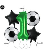 Soccer 1th-10th Birthday Decorations Balloons Banner Tablecloth Soccer S... - £6.61 GBP