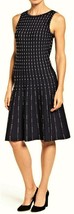 NIC + ZOE Twirl Knit Fit &amp; Flare Dress Sz.PS Black  - $49.97