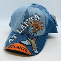 ATLANTA Denim Souvenir Ball Cap Hat Hip Hop Skater Adj. Strap Closure Hu... - $15.76