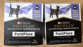 2x Purina Pro Plan FortiFlora Veterinary Probiotic CAT supplement - 30 S... - $543.11 MXN