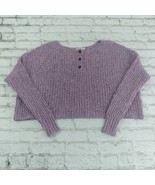 American Eagle Sweater Womens Small Purple Long Sleeve Cropped Henley Pu... - £19.74 GBP