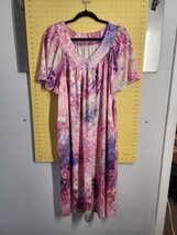 Physical Attraction Floral Pink Purple HouseDress Nightgown MuuMuu Grann... - £27.53 GBP