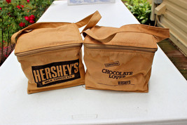 Pair Collectible Hershey Chocolate Insulated Handled Canvas Lunch Bags 8x7x6 - £7.23 GBP