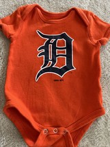 Detroit Tigers Baseball Orange Navy Blue Short Sleeve One Piece 6-9 Months - £6.65 GBP