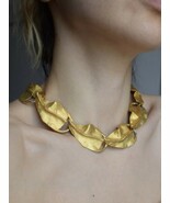 Carol Dauplaise Set Gold Tone Statement Chunky signed Couture Runway - $4,727.96 MXN