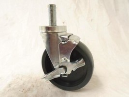 3/4&quot; x 1-3/4&quot; Threaded Pipe Stem Caster Polyolefin Wheel w/ Brake 350 Lbs Each - £11.80 GBP