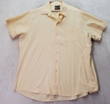 Covington Shirt Men Size 2X Yellow Cotton Short Casual Sleeve Collar Button Down - £12.38 GBP