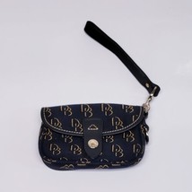 Dooney &amp; Bourke Bag Black Canvas Monogram Wristlet 6&quot; with Charm Tag-USA... - £15.49 GBP