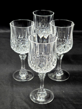 CRISTAL D&#39;ARQUES-DURAND 6.5&quot; Wine Stem Glass 6 Ounce LONGCHAMP - EUC Set... - $27.58