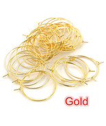 20-40mm Gold Earring hoops, ear wire loops, DIY beaded earring accessories - $28.10 MXN+