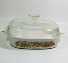 Corning Ware Spice of Life 10&quot; Casserole Dish A-10-B Vintage Pyrex Lid A10B - £17.90 GBP