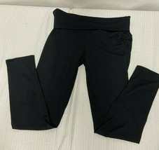 Black Yoga Leggings 2 Back Pockets Sport Pants Workout Trousers Large - $9.95