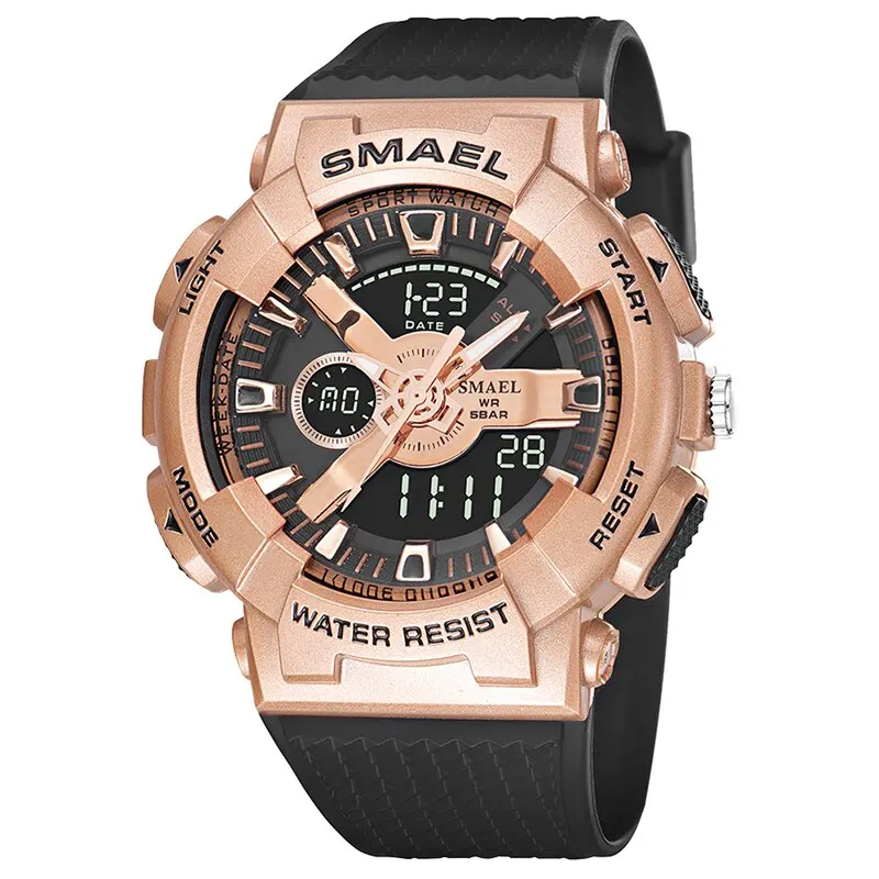   Waterproof SMAEL New Watch For Men Crystal Watch Stopwatch Shockproof Alarm Cl - £80.36 GBP