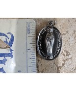 Vintage Catholic Our Lady Of The Highway St Christopher Medal Oval two s... - £14.12 GBP