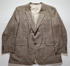 Men&#39;s Hart Schaffner Marx Von Maur Brown Plaid Wool Sports Coat - Size 48R - £38.06 GBP