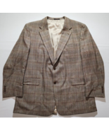 Men&#39;s Hart Schaffner Marx Von Maur Brown Plaid Wool Sports Coat - Size 48R - £38.03 GBP