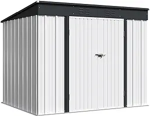 Outdoor Storage Shed 8X6Ft All Weather Metal Garden Shed With Lockable D... - $596.99