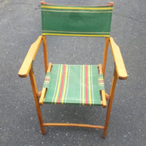 Vintage 1950s Telescope Casual #776 Wood and Canvas Folding Chair - £158.75 GBP