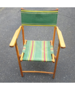 Vintage 1950s Telescope Casual #776 Wood and Canvas Folding Chair - £155.94 GBP