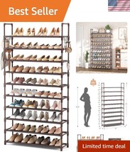 Compact 10-Tier Shoe Storage Shelf - Versatile Organizer for Entryways &amp;... - $40.50