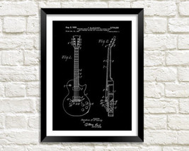 Chitarra Vernice Stampa:Gibson Les Paul Blueprint Poster - $7.12+
