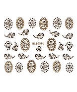 Nail Art 3D Decal Stickers Gold roses lace BLE056J - $3.09