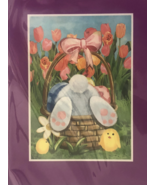 House Garden Yard Flag 28x40&quot; Easter Bunny Basket Baby Chicks Tulips Dec... - £19.42 GBP
