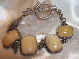 LUCKY BRAND Southwestern Cream/Yellow Style Stone Link Toggle Bracelet - £7.39 GBP