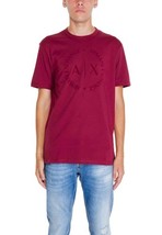 Armani Exchange Men T-Shirt Bordeaux Short Sleeve Designer Logo Tee 2025 Coll... - $1,072.87 MXN