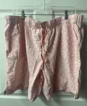 Emily Daniels Pull On Shorts Womens Size XL Pink White Floral Print Pock... - $12.75