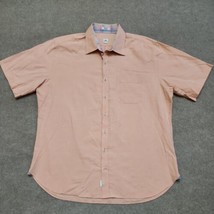 Peter Millar Button Up Shirt Mens XL Pink Short Sleeve 100% Cotton - £23.64 GBP