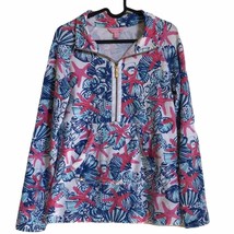 Lilly Pulitzer starfish &amp; shells beach theme zip up pullover terry XS 33261 - £36.31 GBP