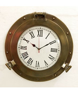 Vintage Navigation Marine Brass Ship Porthole Clock 15&#39;&#39; Ship Window Wal... - £65.35 GBP