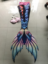 2020 Amazing Black Pearl Mermaid Tail for Kids Women with Monofin Bikini... - £56.08 GBP