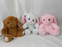 Hobby Lobby Rabbit Plush Bunny Brown Pink White Lot Stuffed Animal Toy - £16.78 GBP