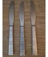 CAMBRIDGE Stainless CORDOBA 3 Dinner Knives geometric flatware - £16.05 GBP