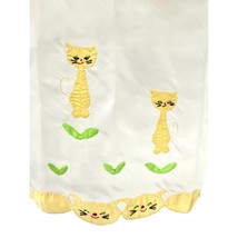 VTG 50s Odette Barsa Matej Hand Embroidered Yellow Cats Noisy Half Slip ... - $187.11