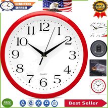 Stunning 12-Inch Red Wall Clock - Quiet Quartz Timepiece for Home or Office - $590.63 MXN