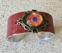 Renaissance/Medieval/LARP Red Demon Eye Cuff Bangle Bracelet  - £7.30 GBP