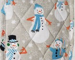 Tapestry Jumbo Pot Holder (8&quot;x8&quot;) WINTER,CHRISTMAS,BUNCH OF SNOWMEN, Mab... - $7.91