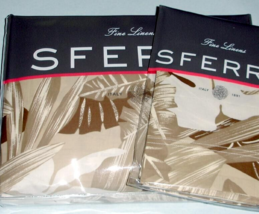 Sferra Mallory Queen Duvet Cover 5 PC. Egyptian Cotton Sateen Taupe Tropical New - $196.02