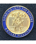 Masonic Kansas Masons Soaring Into The Future Vintage Pin Gold Tone Enamel - £9.74 GBP