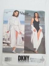 1990's DKNY Donna Karan Vogue Pattern 2897 ~ Dress w/ Hood and Body Suit UC FF - $13.81