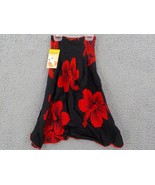 Favant Girls Butterfly Dress SZ 4 Black with Red Hibiscus Elastic Front NWT - $14.99