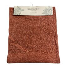 Shabby Chic Table Runner Mauve Terracotta Quilted Floral Cotton 16x90 Fa... - $22.18