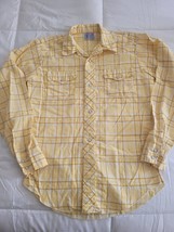 Vintage Levi&#39;s youth Western pearl snap shirt size 10 Yellow plaid - £12.65 GBP