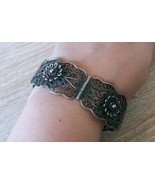 Vintage Armenian Soviet Flowery Filigree Link Bracelet 1960s, Armenian B... - $79.00