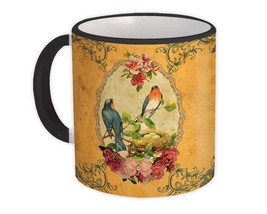 Birds on Frame : Gift Mug Flowers Vintage Antique Classic - £12.63 GBP