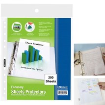200 Clear Sheet Protectors Plastic Sleeve Binders 8.5 x 11 Letter Archival Safe - £37.11 GBP